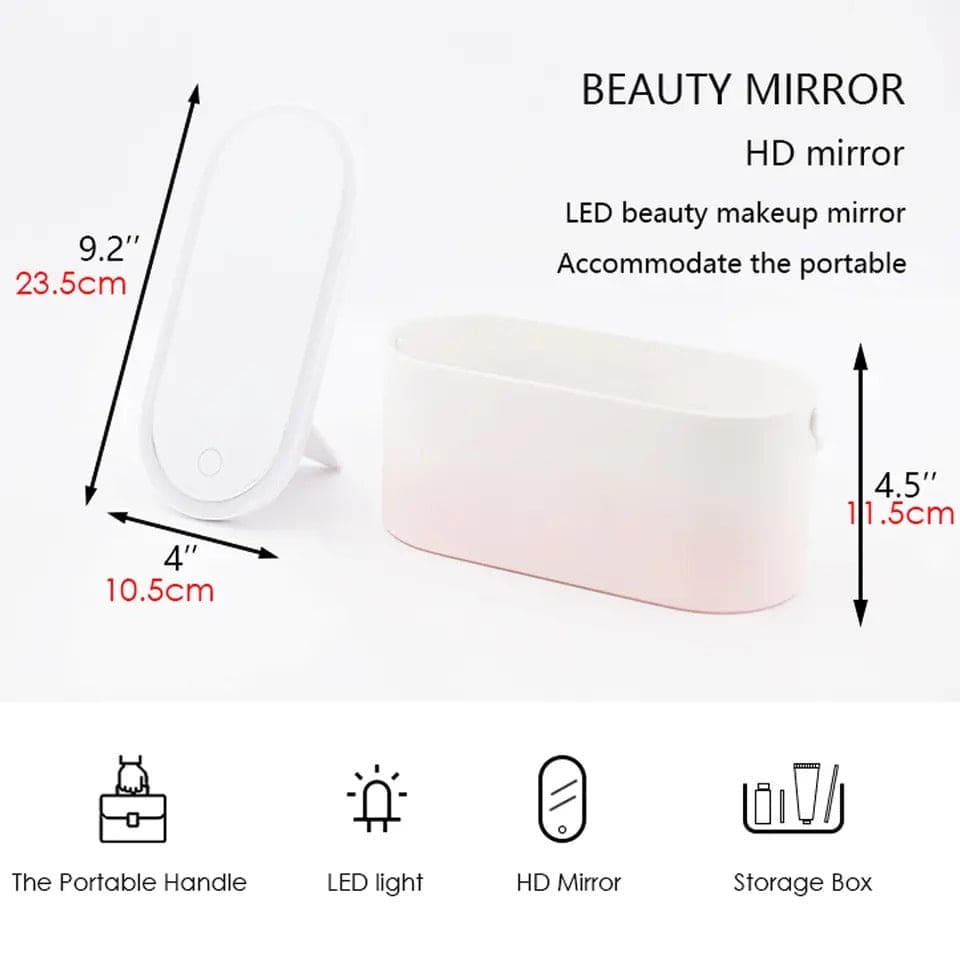 Touch Light Storage Makeup Case, Makeup Organizer Box with LED Light Mirror, Multipurpose Travel Makeup Organizer, Portable Travel Makeup Organizer, Box Mirror Cosmetics Organizer Touch Light Storage Makeup Case, Makeup Organizer Box with LED Light Mirror, Multipurpose Travel Makeup Organizer, Portable Travel Makeup Organizer, Box Mirror Cosmetics Organizer